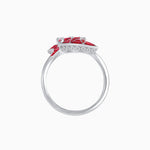 Load image into Gallery viewer, Art Deco Style Fan Motif Ring with Round Center Stone and Calibre-Cut Gemstone Accents