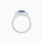 Load image into Gallery viewer, Vintage Style Marquise Ring with French-Cut Gemstone Halo and Scalloped Diamond Border