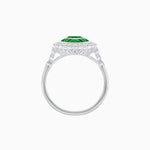 Load image into Gallery viewer, Vintage Style Marquise Ring with French-Cut Gemstone Halo and Scalloped Diamond Border