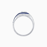 Load image into Gallery viewer, Art Deco Style Marquise Cut Wave Ring Mounting with Baguette Diamonds and Calibre-Cut Gemstones