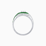 Load image into Gallery viewer, Art Deco Style Marquise Cut Wave Ring Mounting with Baguette Diamonds and Calibre-Cut Gemstones