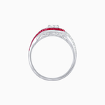 Load image into Gallery viewer, Art Deco Style Marquise Cut Wave Ring Mounting with Baguette Diamonds and Calibre-Cut Gemstones