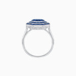 Load image into Gallery viewer, Timeless Art Deco Octagonal Halo Ring with Diamond and Gemstone  (Mounting)