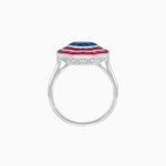 Load image into Gallery viewer, Timeless Art Deco Octagonal Halo Ring with Diamond and Gemstone  (Mounting)