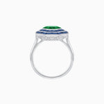 Load image into Gallery viewer, Timeless Art Deco Octagonal Halo Ring with Diamond and Gemstone  (Mounting)