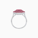 Load image into Gallery viewer, Timeless Art Deco Octagonal Halo Ring with Diamond and Gemstone  (Mounting)