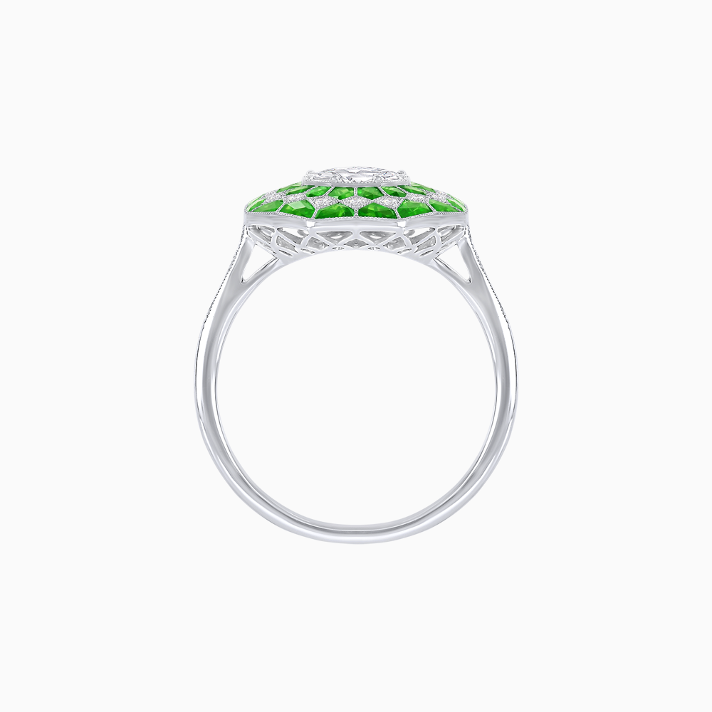 Art Deco Inspired Octagonal- shaped Geometric Ring with Diamond