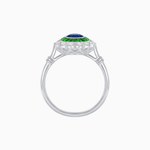 Load image into Gallery viewer, Vintage Inspired Oval French-Cut Double Halo Floral Ring