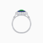 Load image into Gallery viewer, Vintage Inspired Oval French-Cut Double Halo Floral Ring