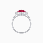 Load image into Gallery viewer, Vintage Inspired Oval French-Cut Double Halo Floral Ring