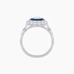 Load image into Gallery viewer, Vintage Inspired Oval French-Cut Double Halo Floral Ring