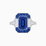 Load image into Gallery viewer, Art Deco Style French Cut Sapphire Ring With Gemstone
