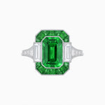 Load image into Gallery viewer, Art Deco Style French Cut Sapphire Ring With Gemstone