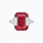 Load image into Gallery viewer, Art Deco Style French Cut Sapphire Ring With Gemstone