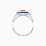 Load image into Gallery viewer, Art Deco Style French Cut Sapphire Ring With Gemstone