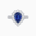 Load image into Gallery viewer, Vintage Style Pear-Shaped Halo Ring with Customizable Center Stone