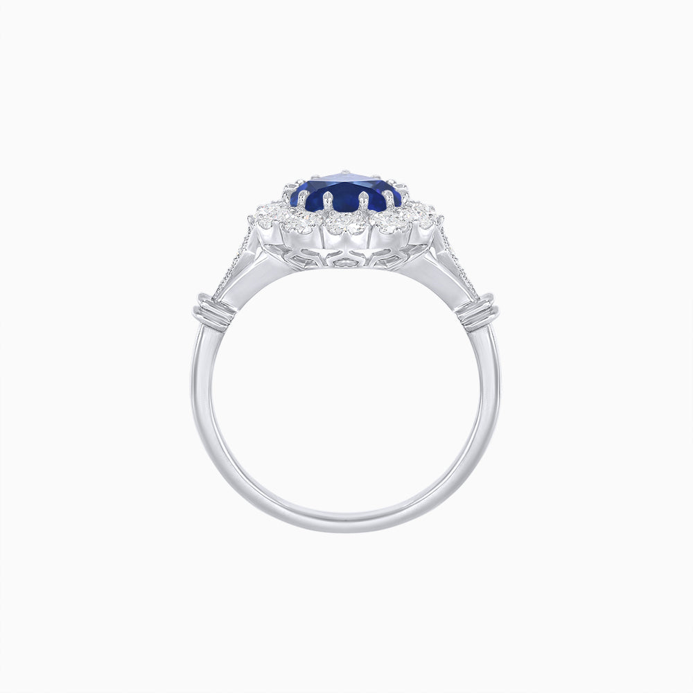 Vintage Style Pear-Shaped Halo Ring with Customizable Center Stone