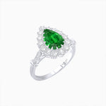 Load image into Gallery viewer, Vintage Style Pear-Shaped Halo Ring with Customizable Center Stone