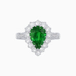 Load image into Gallery viewer, Vintage Style Pear-Shaped Halo Ring with Customizable Center Stone