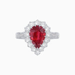 Load image into Gallery viewer, Vintage Style Pear-Shaped Halo Ring with Customizable Center Stone