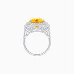 Load image into Gallery viewer, Art Deco Style Emerald Cut Semi-Precious Gemstone Ring with Octagonal Diamond Halo
