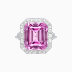 Load image into Gallery viewer, Art Deco Style Emerald Cut Gemstone Ring with Baguette Diamond Halo
