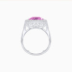 Load image into Gallery viewer, Art Deco Style Emerald Cut Gemstone Ring with Baguette Diamond Halo