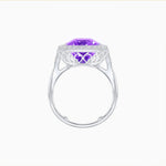 Load image into Gallery viewer, Art Deco Style Emerald Cut Gemstone Ring with Baguette Diamond Halo