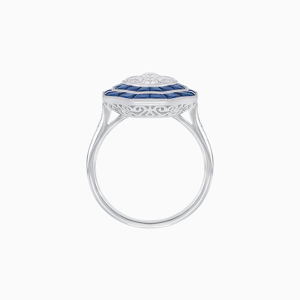 Art Deco Inspired Octagon Illusion Setting Diamond Ring