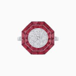 Load image into Gallery viewer, Art Deco Inspired Octagon Illusion Setting Diamond Ring
