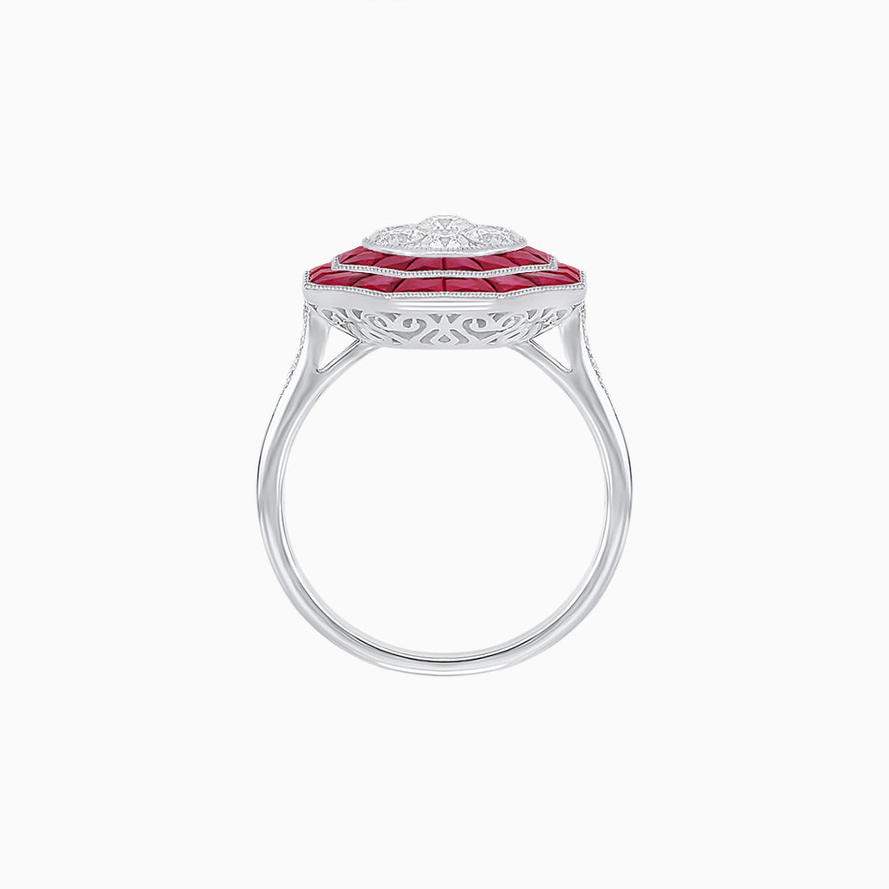 Art Deco Inspired Octagon Illusion Setting Diamond Ring