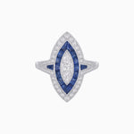 Load image into Gallery viewer, Art Deco Inspired Marquise Illusion-Set Double Halo Ring