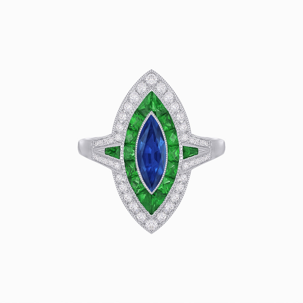 Marquise Shape Art Deco Style