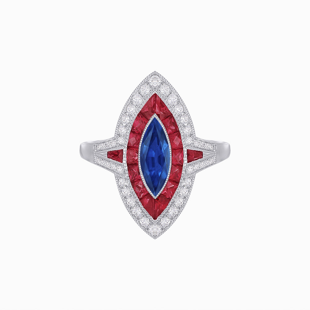Marquise Shape Art Deco Style