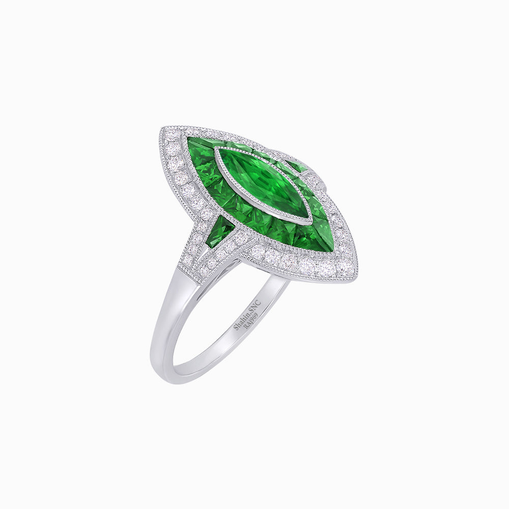 Marquise Shape Art Deco Style
