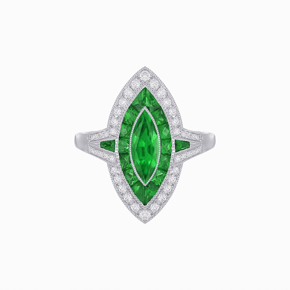 Marquise Shape Art Deco Style