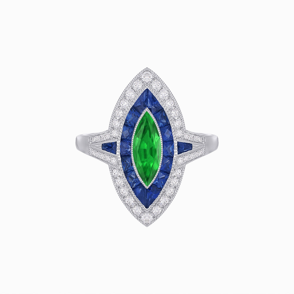 Marquise Shape Art Deco Style