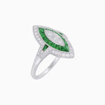 Load image into Gallery viewer, Art Deco Inspired Marquise Illusion-Set Double Halo Ring