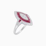 Load image into Gallery viewer, Art Deco Inspired Marquise Illusion-Set Double Halo Ring