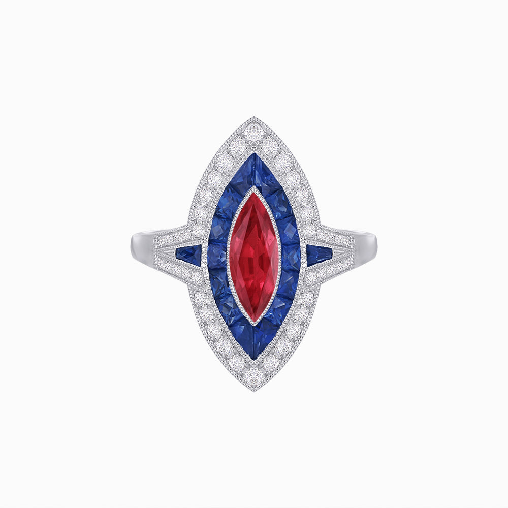 Marquise Shape Art Deco Style