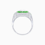 Load image into Gallery viewer, Art Deco Inspired Round Center Octagonal Calibré-Cut Halo Engagement Ring