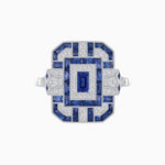 Load image into Gallery viewer, Art Deco Inspired Emerald Cut Ring with Diamonds and Gemstones