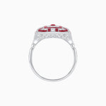 Load image into Gallery viewer, Art Deco Inspired Emerald Cut Ring with Diamonds and Gemstones