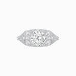 Load image into Gallery viewer, Vintage-Inspired Cushion Cut Ring with Diamond Accents and Hand-Engraved Details