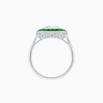 Load image into Gallery viewer, Art Deco Cushion Cut Ring with French-Cut Gemstone Halo and Diamond Accents