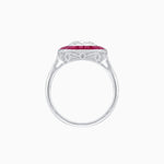 Load image into Gallery viewer, Art Deco Cushion Cut Ring with French-Cut Gemstone Halo and Diamond Accents