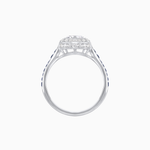 Load image into Gallery viewer, Art Deco Inspired Bezel-Set Heart Halo Ring with Calibré Gemstone Shoulders