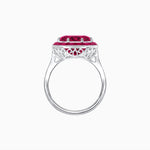 Load image into Gallery viewer, Art Deco Inspired Round Cut Cocktail Ring with Calibré Gemstone Halo