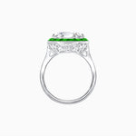 Load image into Gallery viewer, Art Deco Inspired Round Cut Cocktail Ring with Calibré Gemstone Halo
