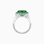 Load image into Gallery viewer, Art Deco Inspired Round Cut Cocktail Ring with Calibré Gemstone Halo